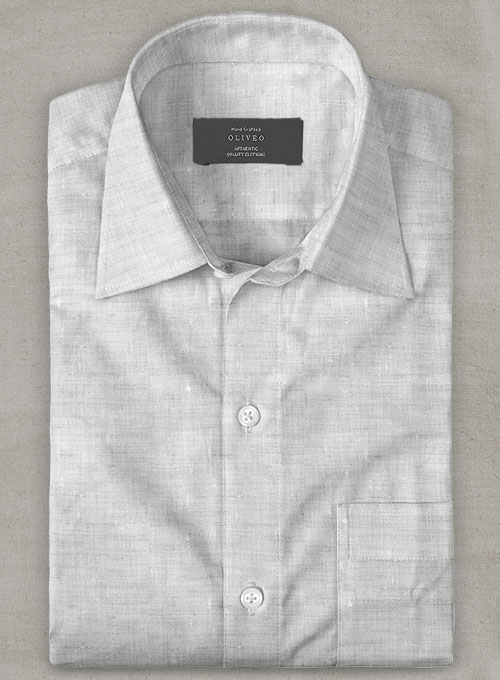 Dublin Gray Linen Shirt - Half Sleeves