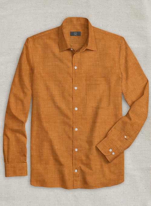 Dublin Autumn Orange Linen Shirt