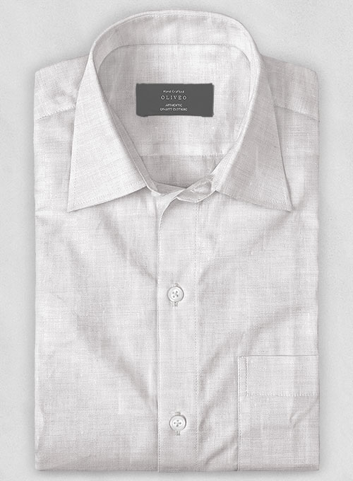 Dublin Fawn Linen Shirt - Half Sleeves