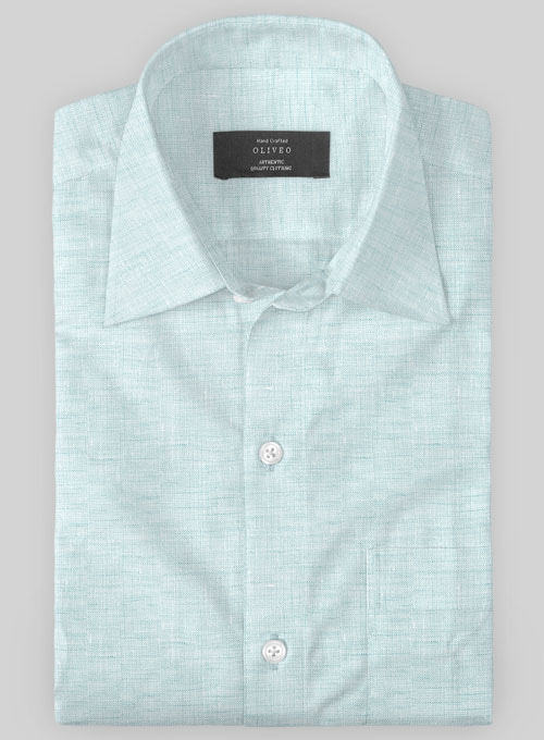 Dublin Sky Blue Linen Shirt - Half Sleeves