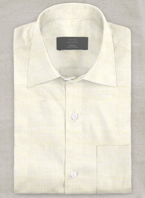 Dublin Cream Linen Shirt - Half Sleeves