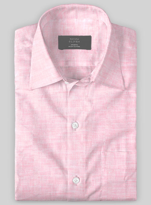 Dublin Pink Linen Shirt - Half Sleeves