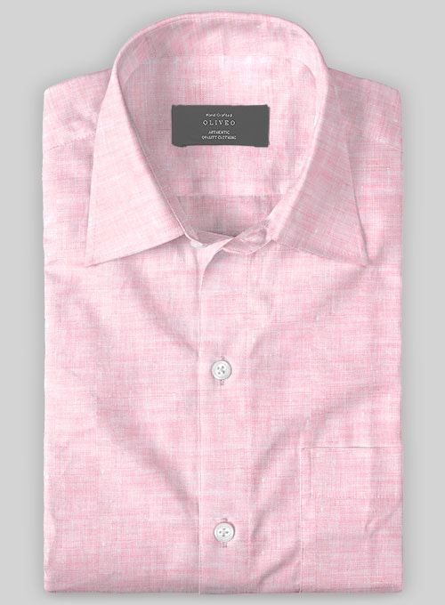 Dublin Pink Linen Shirt - Half Sleeves - Click Image to Close