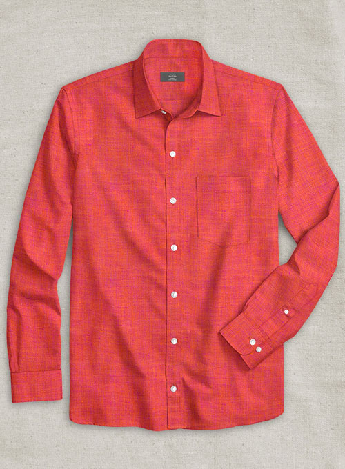 Dublin Pink Orange Linen Shirt