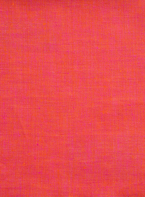 Dublin Pink Orange Linen Shirt- Half Sleeves