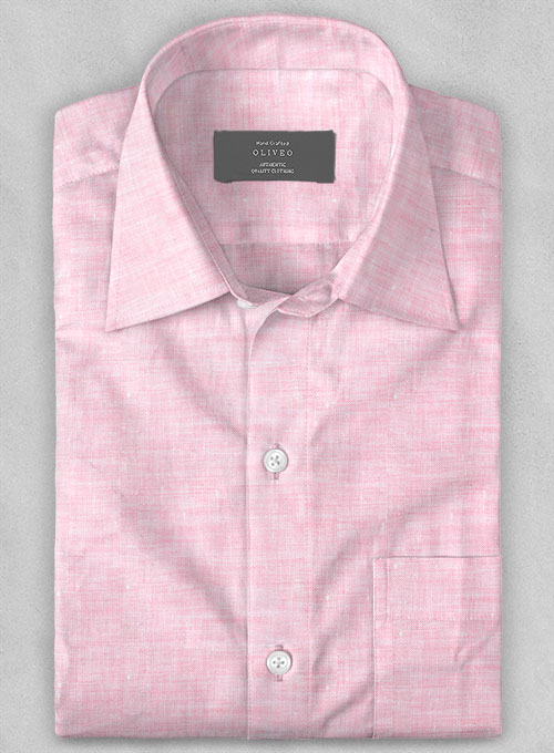 Dublin Pink Linen Shirt - Half Sleeves