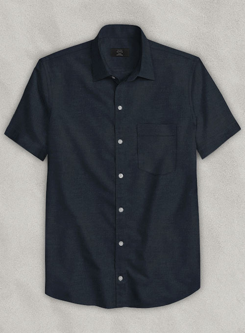 Navy blue shirt half hot sale sleeve