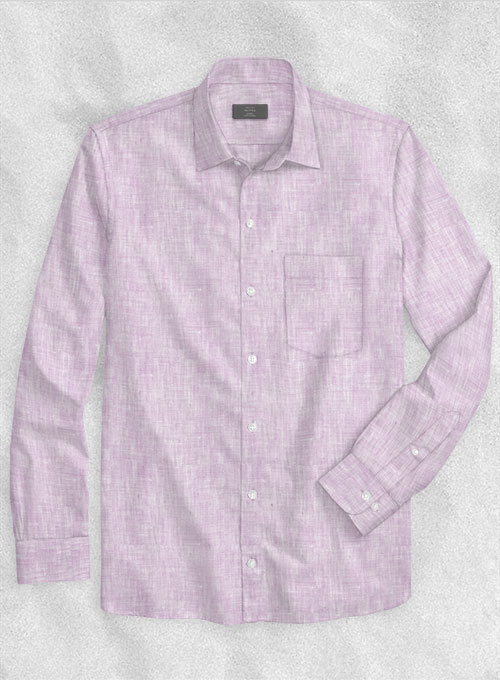 European Light Violet Linen Shirt - Full Sleeves - Click Image to Close