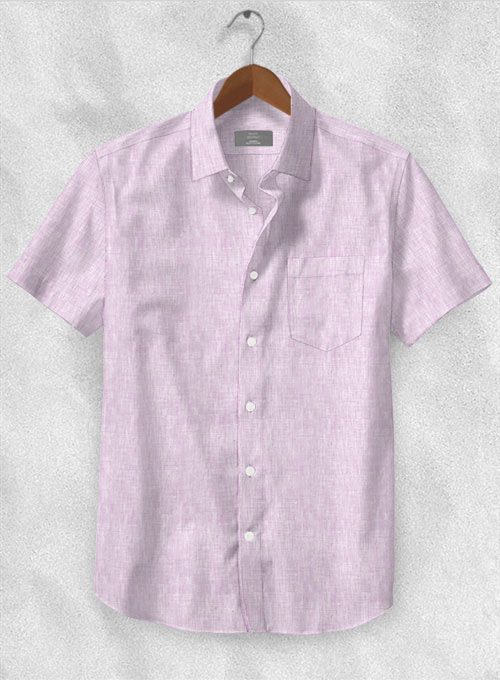 European Light Violet Linen Shirt - Half Sleeves