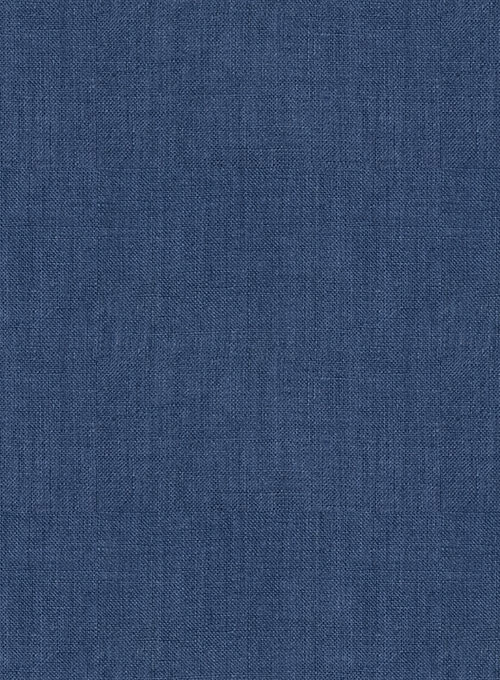 European Nile Blue Linen Shirt - Half Sleeves