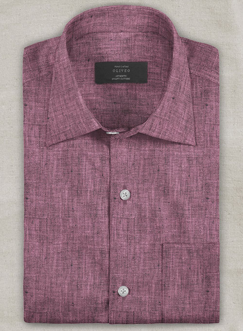 European Orchid Purple Linen Shirt - Full Sleeves