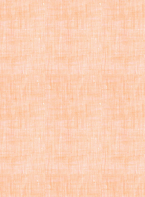 European Pale Orange Linen Shirt - Full Sleeves - Click Image to Close