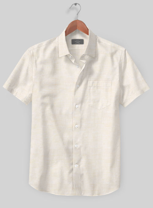 European Cream Linen Shirt - Half Sleeves