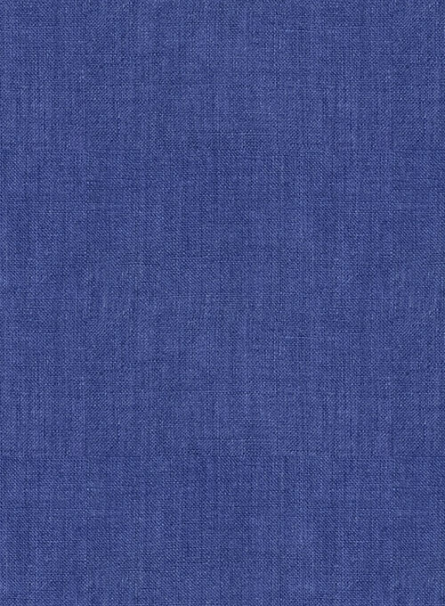 European Cruise Blue Linen Shirt - Half Sleeves - Click Image to Close