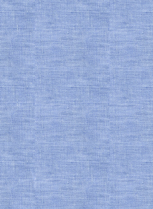 European Jordy Blue Linen Shirt - Half Sleeves
