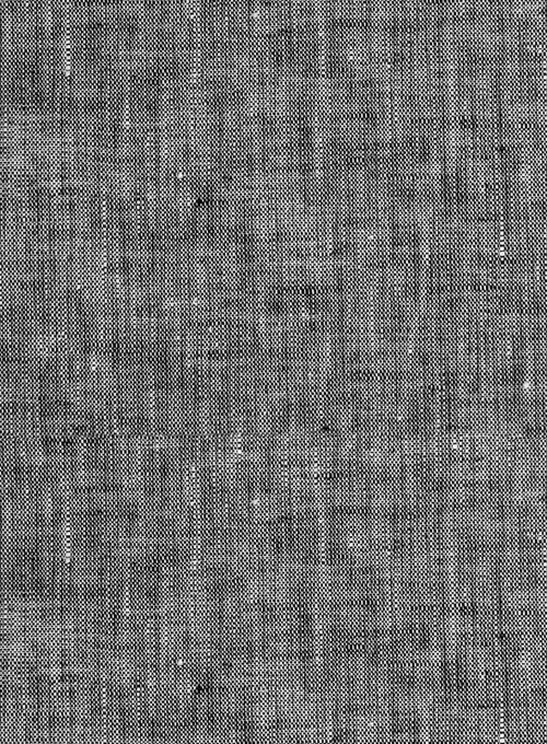 European Smoky Black Linen Shirt - Full Sleeves - Click Image to Close