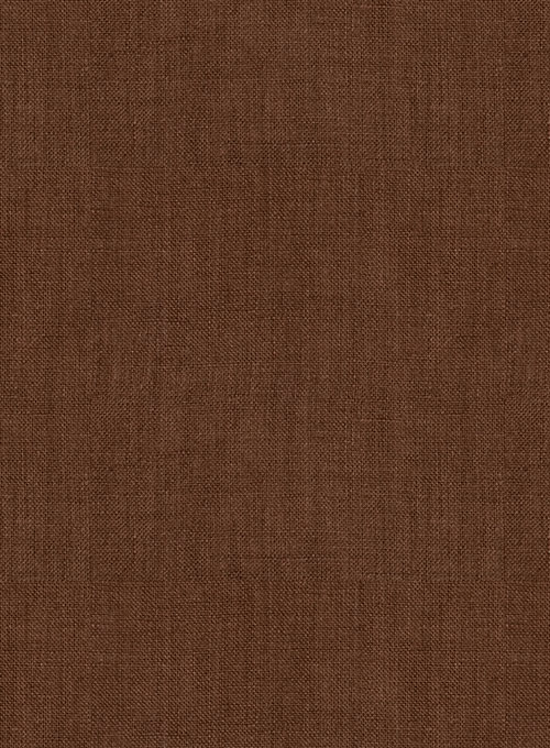 European Oak Brown Linen Western Style Shirt - Half Sleeves