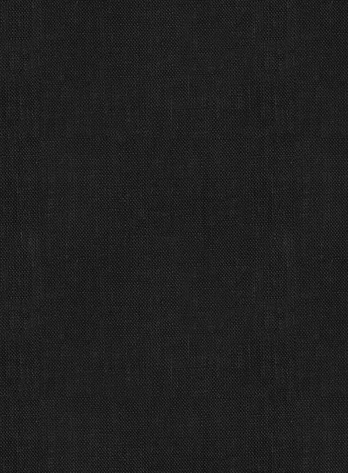 European Black Linen Shirt - Half Sleeves - Click Image to Close