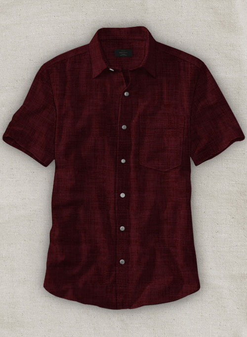 Filafil Poplene Burgundy Shirt - Half Sleeves