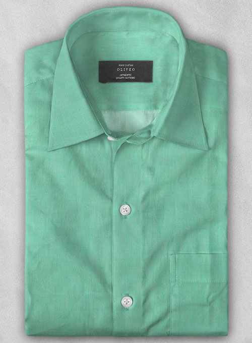 Fern Green Luxury Twill Shirt- Half Sleeves - Click Image to Close