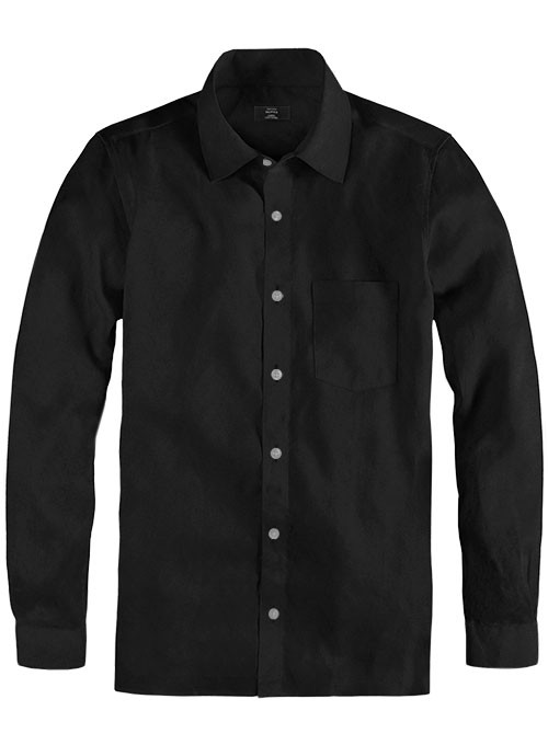 Giza Black Cotton Shirt - Full Sleeves - Click Image to Close