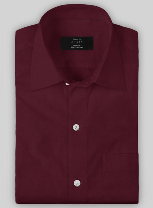 Giza Burgundy Cotton Shirt- Full Sleeves