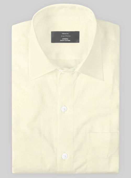 Giza Cream Cotton Shirt- Full Sleeves