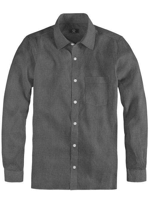 Giza Dark Gray Cotton Shirt- Full Sleeves