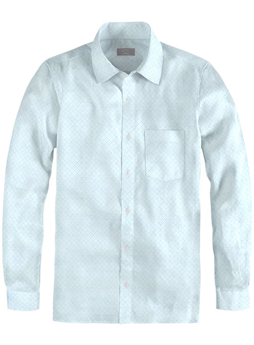 Giza Hart Blue Cotton Shirt - Full Sleeves