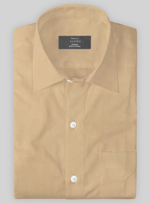Giza Khaki Cotton Shirt- Full Sleeves