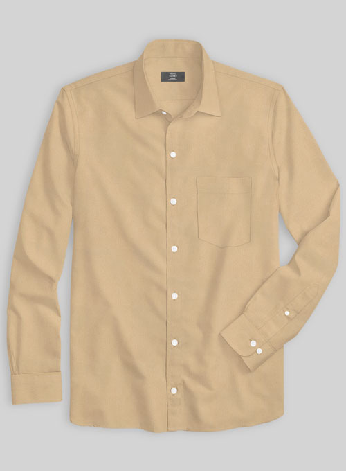 Giza Khaki Cotton Shirt- Full Sleeves