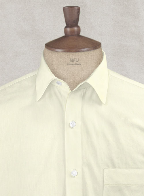 Giza Lemon Cotton Shirt - Half Sleeves