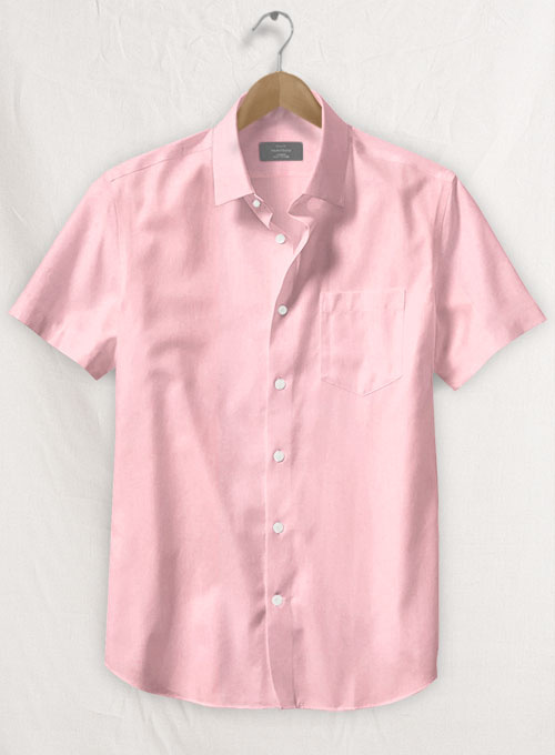 Giza Light Pink Cotton Shirt - Half Sleeves