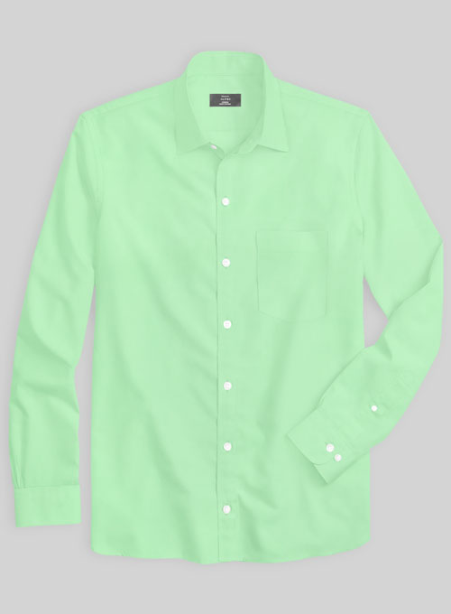 Giza Mint Green Cotton Shirt- Full Sleeves - Click Image to Close