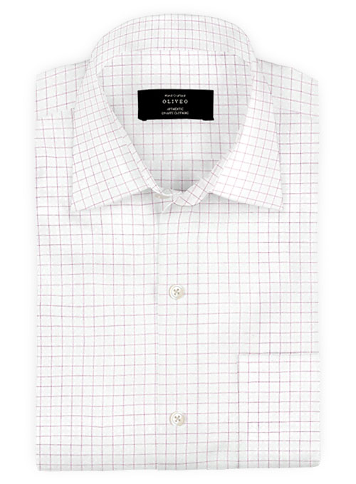 Giza White Checks Cotton Shirt - Full Sleeves