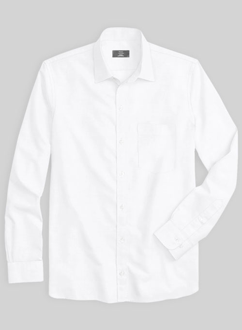 Giza White Cotton Shirt- Full Sleeves - Click Image to Close