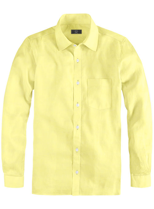 Giza Yellow Cotton Shirt- Full Sleeves - Click Image to Close