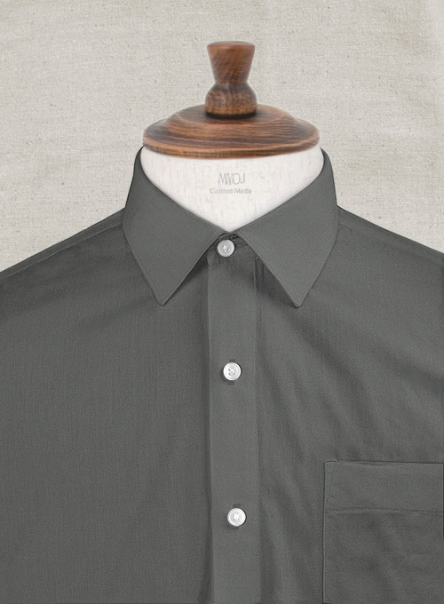 Graphite Stretch Poplene Shirt : Made To Measure Custom Jeans For Men ...