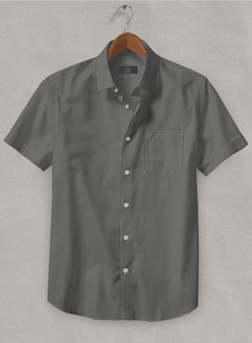 Graphite Stretch Poplene Shirt - Half Sleeves