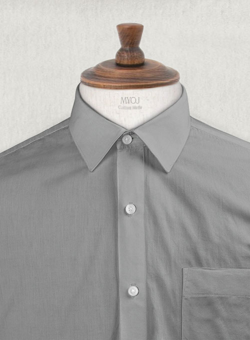 Gray Stretch Twill Shirt
