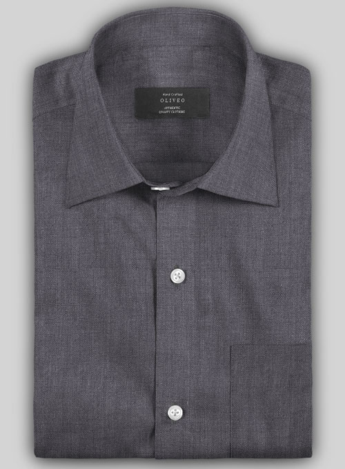 European Haze Purple Linen Shirt- Full Sleeves