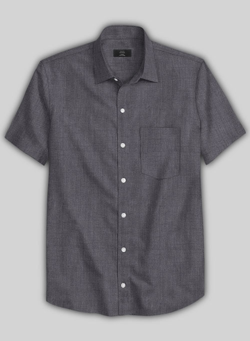 European Haze Purple Linen Shirt - Half Sleeves