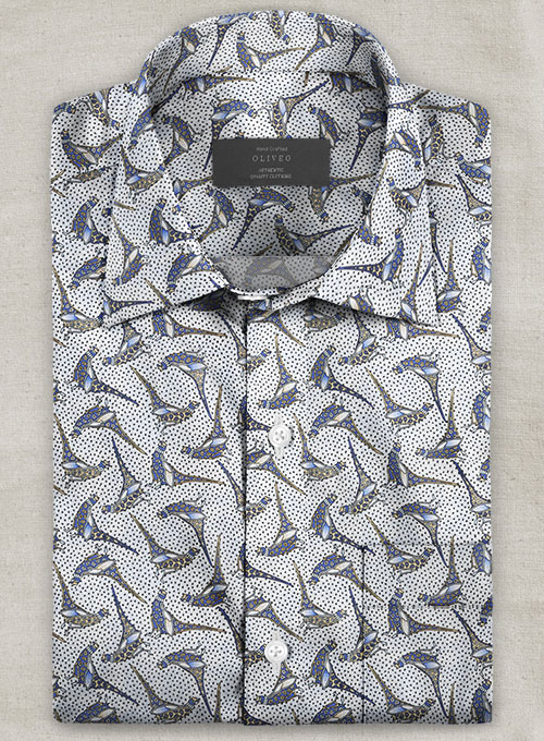 Italian Birds Cotton Shirt