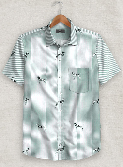 Italian Cotton Dalmatian Shirt - Half Sleeves