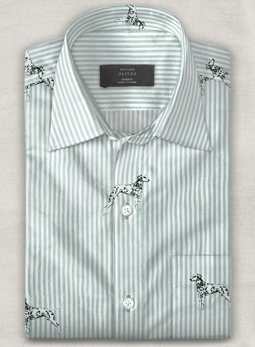 Italian Cotton Dalmatian Shirt - Half Sleeves - Click Image to Close