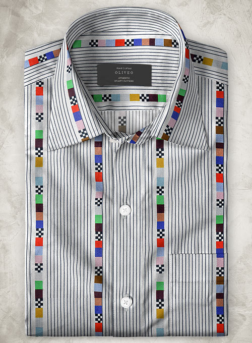 Italian Cotton Ararna Shirt - Half Sleeves - Click Image to Close