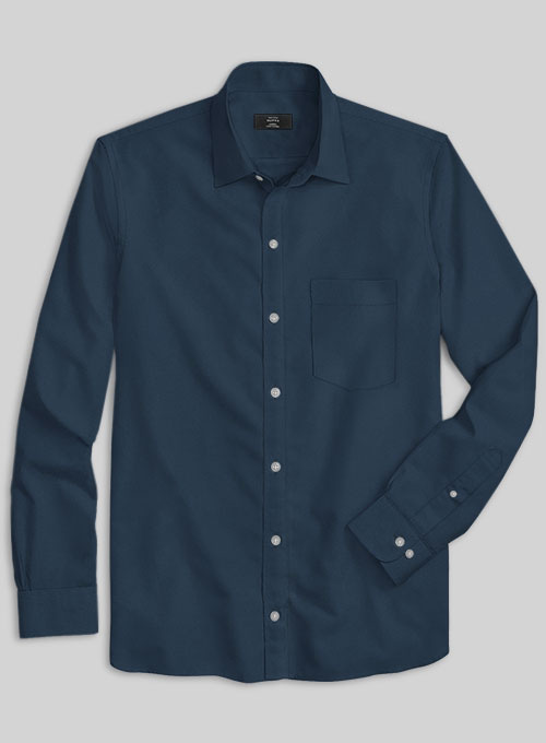 Italian Cotton Dark Blue Shirt - Click Image to Close