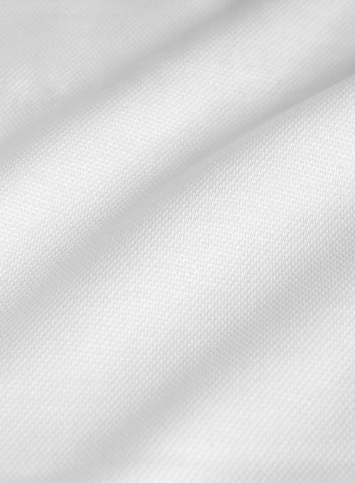 Italian Cotton Dobby Bressa White Shirt - Full Sleeves