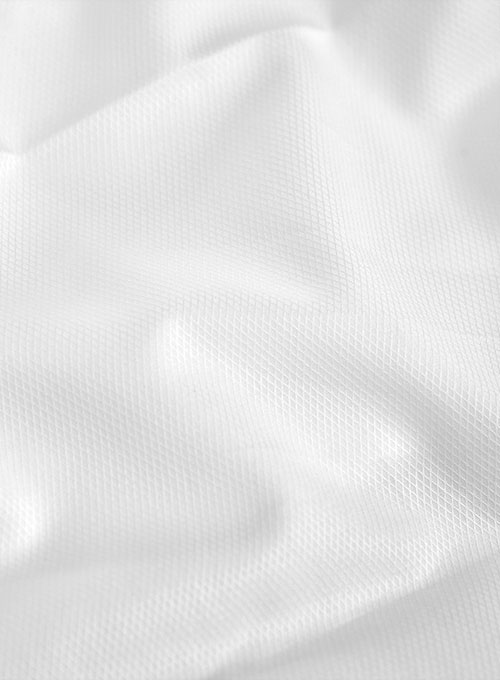 Italian Cotton Dobby Roceta White Shirt - Half Sleeves