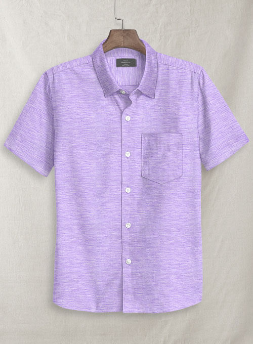 Italian Cotton Purple Shirt - Half Sleeves